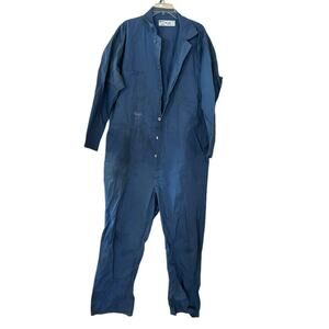 GCA Coveralls Mens 50RG Utility Industrial 100% Cotton One Piece Button Blue